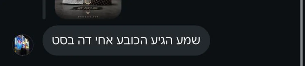 צילום מסך של הודעת לקוח בוואטסאפ